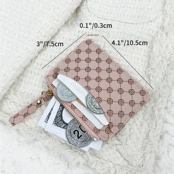 ⚠️Clearance Pink Patterned Zipperable Cardholder / Wallet - Picture 2 of 4